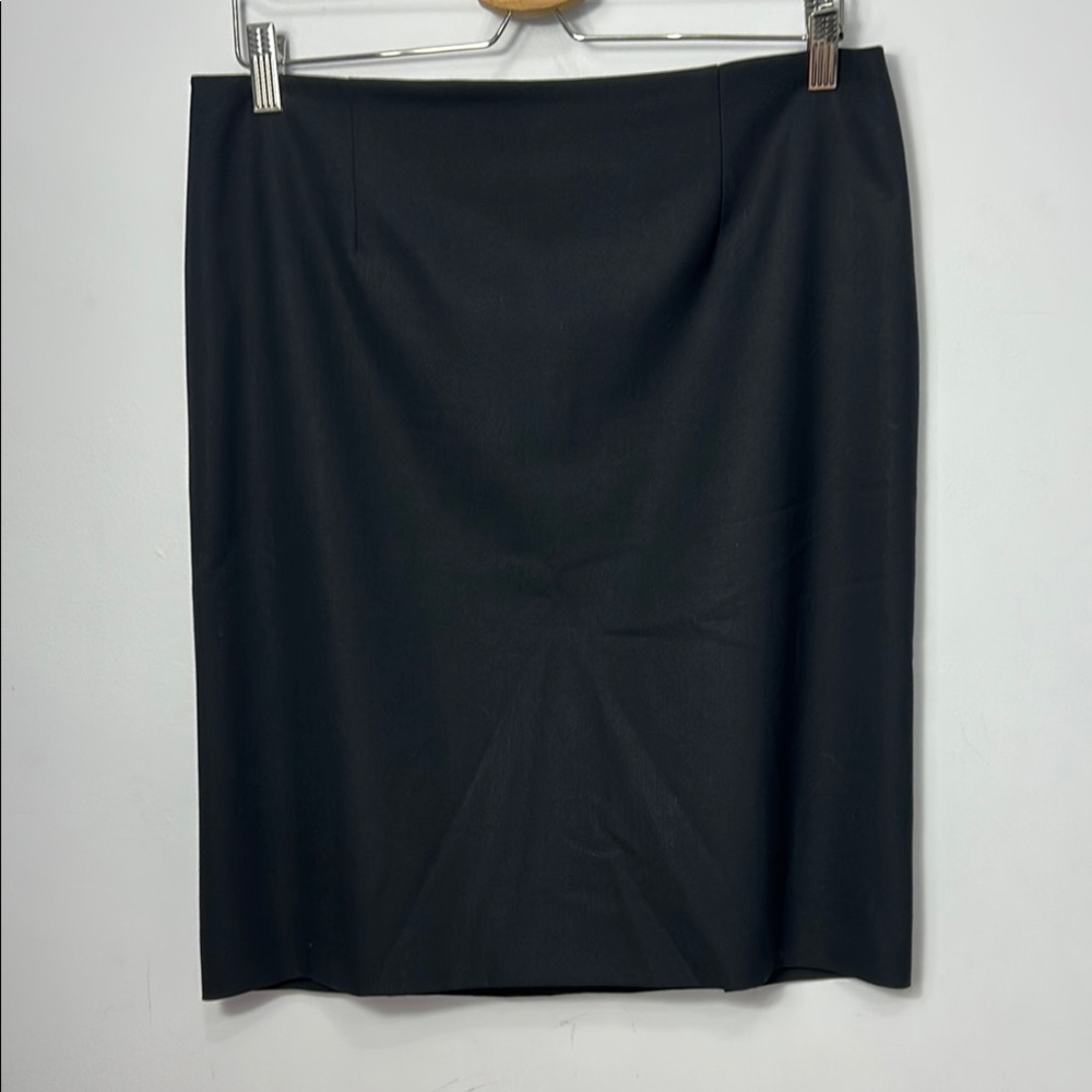 Theory Black Wool Blend Pencil Skirt Knee Length